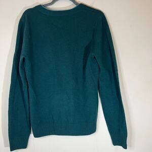 Penguin men’s Lambswool Cardigan Sz Small Green Blue Trim Eclectic Grandpa